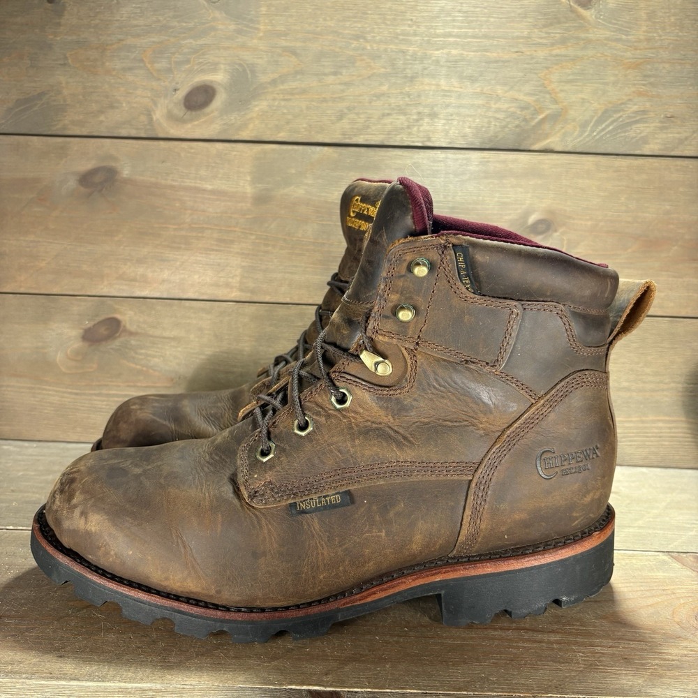 chippewa super dna 6in men size 12 wide shoes brown insulated soft toe work boot